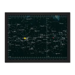 "Artery8 Wall Art Print NASA Space CSM-TEC Apollo 11 Star Chart Map Galaxy Large Framed Wall Décor Art in White - Size: W18"" x H24""" - thumbnail 1