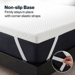 VOGREX Bamboo Gel Memory Foam Double Mattress Topper in White - thumbnail 6