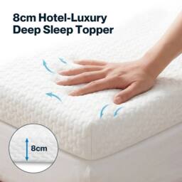VOGREX Bamboo Gel Memory Foam Double Mattress Topper in White - thumbnail 3