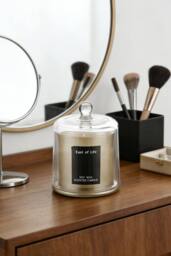 ExtraStar Elegant Cloche Glass Soy Wax Candle in Gold
