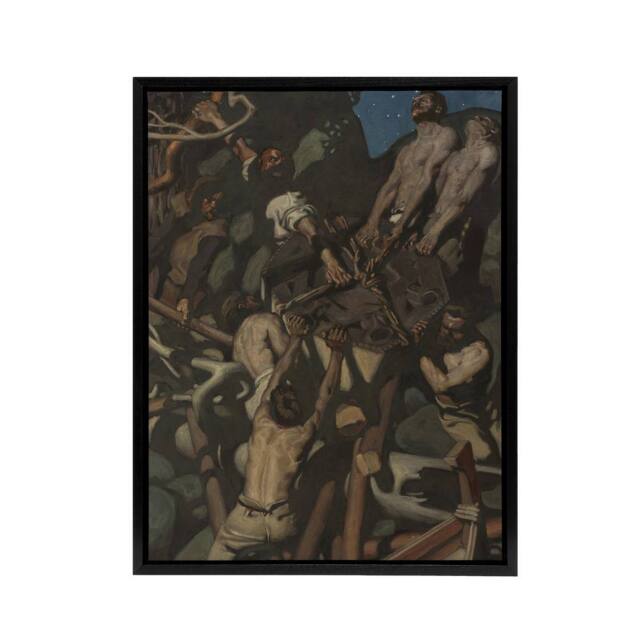 "Artery8 Akseli Kallela Theft of the Sampo Painting Detail Framed Canvas Art in Brown - Size: W18"" x H24""" - image 1