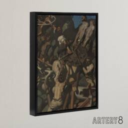"Artery8 Akseli Kallela Theft of the Sampo Painting Detail Framed Canvas Art in Brown - Size: W18"" x H24""" - thumbnail 2