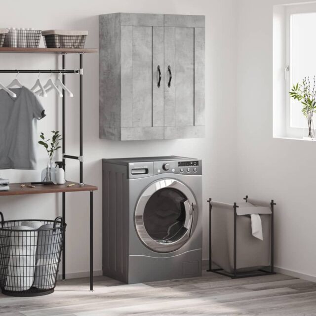 Berkfield Home Wall Mounted Cabinet Concrete Grey 69.5x34x90 cm Engineered Wood - image 1