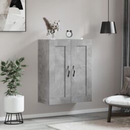 Berkfield Home Wall Mounted Cabinet Concrete Grey 69.5x34x90 cm Engineered Wood - thumbnail 3