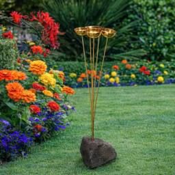 Woodstock Chimes Encore Brass Garden Bells Musical Sculpture in Gold - thumbnail 2