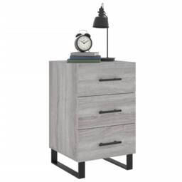 Berkfield Home Bedside Cabinet Grey Sonoma 40x40x66 cm Engineered Wood - Size: 40 x 40 x 66 cm - thumbnail 3