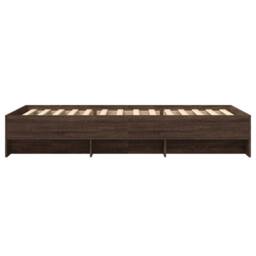 Berkfield Home Durable Bed Frame without Mattress Brown Oak 90x190 cm Single Eng - thumbnail 6