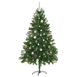 Berkfield Home Christmas Tree with 300 LEDs with Stand Green 180 cm PE - thumbnail 4