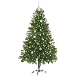 Berkfield Home Christmas Tree with 300 LEDs with Stand Green 180 cm PE - thumbnail 3