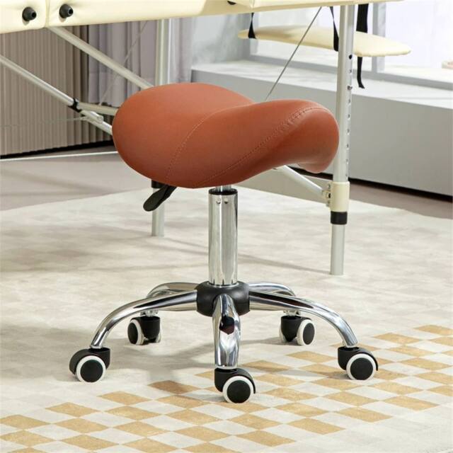 EONLION PU Leather Saddle Stool Brown - Size: 100 cm - image 1