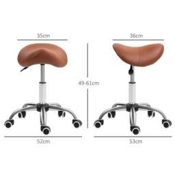 EONLION PU Leather Saddle Stool Brown - Size: 100 cm - thumbnail 2