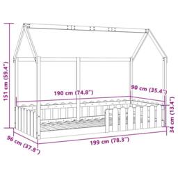 Berkfield Home Kids' House Bed Frame without Mattress White 90x190 cm Single - thumbnail 9