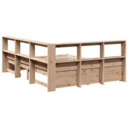 Berkfield Home Decorative Bookcase Bed without Mattress 160x200 cm Solid Wood Pine in Light Brown - thumbnail 9