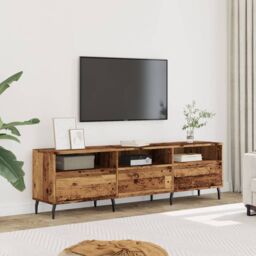Berkfield Home TV Cabinet Old Wood 150x30x44.5 cm Engineered Wood in Brown - thumbnail 1