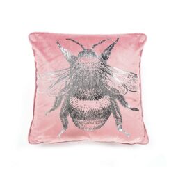 Voltico Foil Printed Bee Filled Cushion 43 × 43 cm - Chocolate / Pink - Size: 43 cm x 43 cm - thumbnail 4