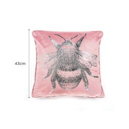 Voltico Foil Printed Bee Filled Cushion 43 × 43 cm - Chocolate / Pink - Size: 43 cm x 43 cm - thumbnail 5