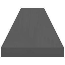 Berkfield Home Floating Wall Shelves 2 pcs High Gloss Grey 120x23.5x3.8 cm MDF - thumbnail 5