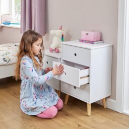 Liberty House Toys Bedroom Playroom Storage Cabinet in White - Size: Large - thumbnail 1