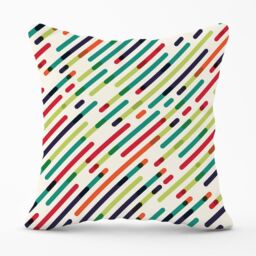 Warren Reed - Designer Coloured Diagonal Abstract Pattern Outdoor Cushion in Green - Size: 60 cm x 60 cm - thumbnail 1
