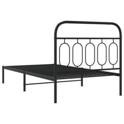 Berkfield Home Metal Bed Frame without Mattress with Headboard Black 100x190cm - Size: 100x190 cm - thumbnail 6