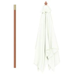 Berkfield Home Outdoor Parasol with Wooden Pole 150x200 cm Sand in Beige - thumbnail 5