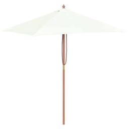 Berkfield Home Outdoor Parasol with Wooden Pole 150x200 cm Sand in Beige - thumbnail 3