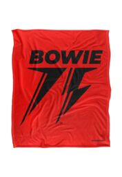 David Bowie 75 Single Color Logo Silky Touch Super Soft Throw Blanket 152 X 127 cm in White - thumbnail 1