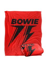David Bowie 75 Single Color Logo Silky Touch Super Soft Throw Blanket 152 X 127 cm in White - thumbnail 2