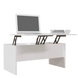 Berkfield Home Coffee Table White 102x50.5x46.5 cm Engineered Wood - thumbnail 4