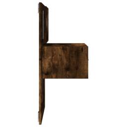 Berkfield Home Decorative Wall-mounted Bedside Cabinet with LED Lights Smoked Oak in Brown - thumbnail 7