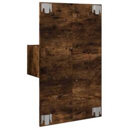 Berkfield Home Decorative Wall-mounted Bedside Cabinet with LED Lights Smoked Oak in Brown - thumbnail 8