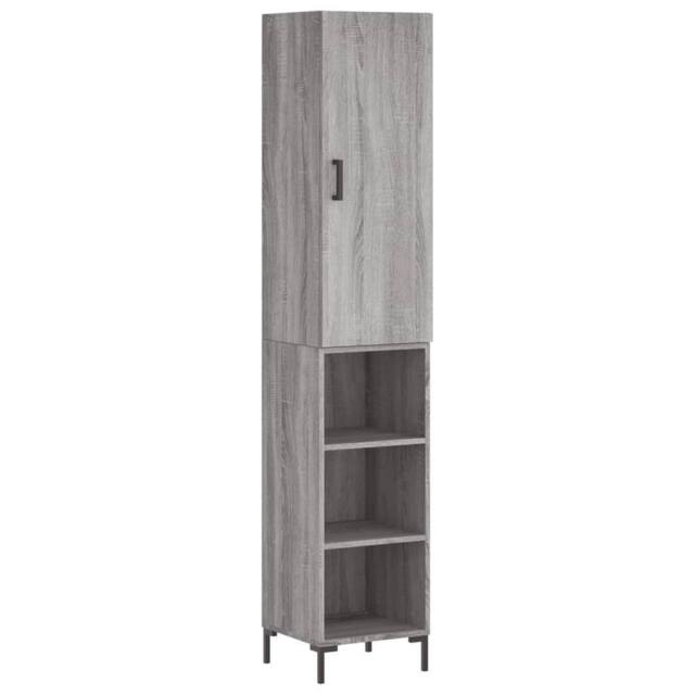 Berkfield Home Highboard Grey Sonoma 34.5x34x180 cm Engineered Wood - image 1