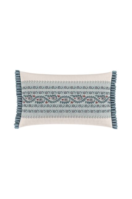 V&A 'Opulent Stripe' Cotton Cushion in Teal - Size: 40 cm x 60 cm - image 1