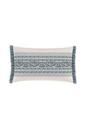 V&A 'Opulent Stripe' Cotton Cushion in Teal - Size: 40 cm x 60 cm