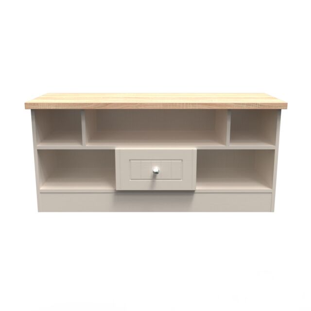 Ready Assembled 2 U Norton 1 Drawer TV & Media Unit (Ready Assembled) in Taupe - Size: Large - image 1