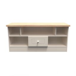 Ready Assembled 2 U Norton 1 Drawer TV & Media Unit (Ready Assembled) in Taupe - Size: Large