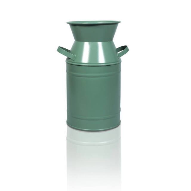 St Helens Vintage Metal Milk Churn Planter Light Green in Olive