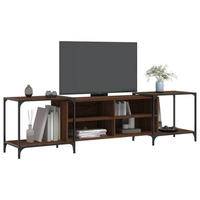 Berkfield Home TV Cabinet Brown Oak 203x37x50 cm Engineered Wood - Size: 203 x 37 x 50 cm - image 1