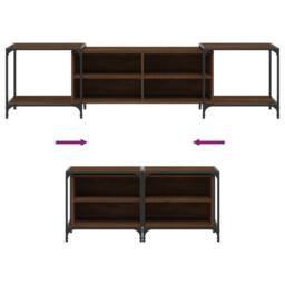 Berkfield Home TV Cabinet Brown Oak 203x37x50 cm Engineered Wood - Size: 203 x 37 x 50 cm - thumbnail 7