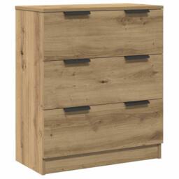 Berkfield Home Sideboards 3 pcs Artisan Oak 60x30x70 cm Engineered Wood in Brown - Size: 60 x 30 x 70 cm - thumbnail 5