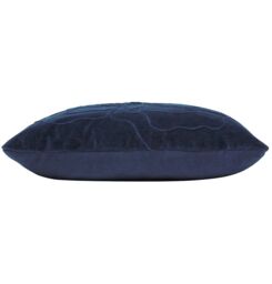 Furn Angeles Floral Pleating Velvet Cushion in Navy - thumbnail 3