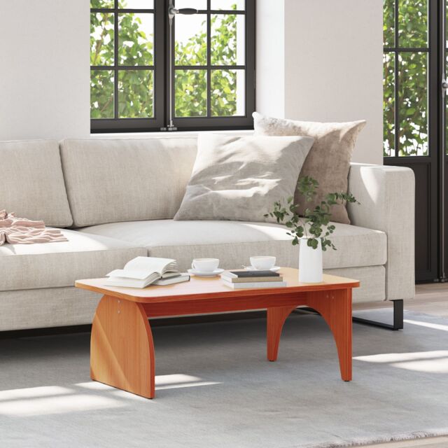 Berkfield Home Coffee Table Wax brown 80 x 50 x 31 cm Solid pine wood - image 1