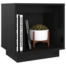 Berkfield Home Bedside Cabinets 2 pcs Black 40x30x40 cm Solid Wood Pine - Size: 40 x 30 x 40 cm - thumbnail 4