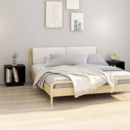 Berkfield Home Bedside Cabinets 2 pcs Black 40x30x40 cm Solid Wood Pine - Size: 40 x 30 x 40 cm - thumbnail 1