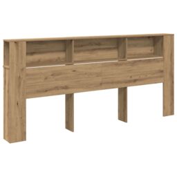 Berkfield Home Headboard Cabinet Artisan Oak 220x18, 5x104, 5 cm in Brown - thumbnail 3