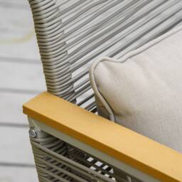Matteo 4-Piece Grey Rattan Garden Sofa Set with Cushions & Coffee Table - thumbnail 7