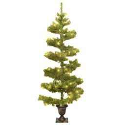 Berkfield Home Swirl Pre-lit Christmas Tree with Pot Green 120 cm PVC - thumbnail 2