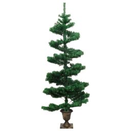 Berkfield Home Swirl Pre-lit Christmas Tree with Pot Green 120 cm PVC - thumbnail 4