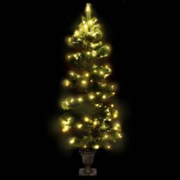 Berkfield Home Swirl Pre-lit Christmas Tree with Pot Green 120 cm PVC - thumbnail 3