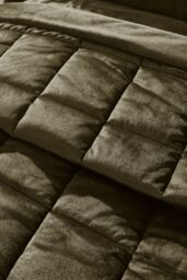 Catherine Lansfield 'Kingsley Matt Velvet' Quilted Bedspread in Olive - thumbnail 2